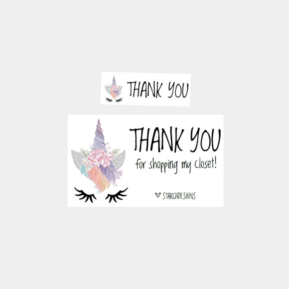 35. Watercolor Unicorn Personalized Package Inserts | Stickers Bundle - Picture 1 of 2